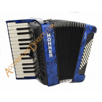 Hohner Bravo 26 key 48 bass blue accordion, MIDI options available